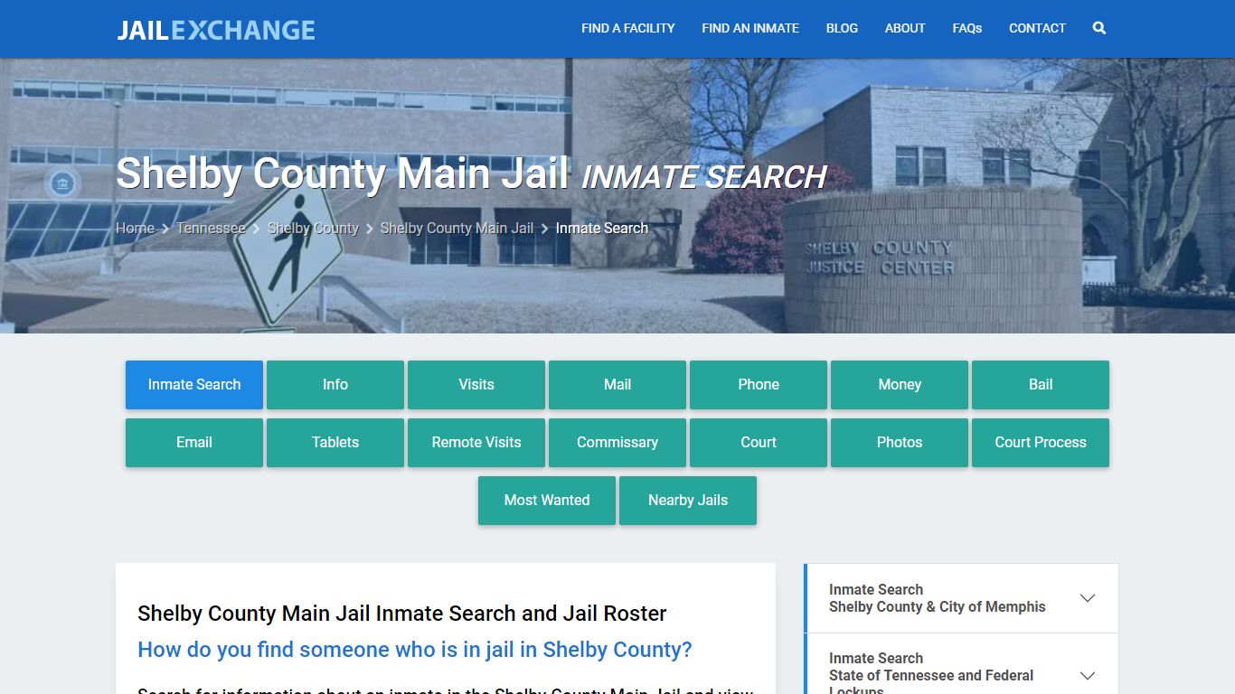 Inmate Search: Roster & Mugshots - Shelby County Main Jail, TN